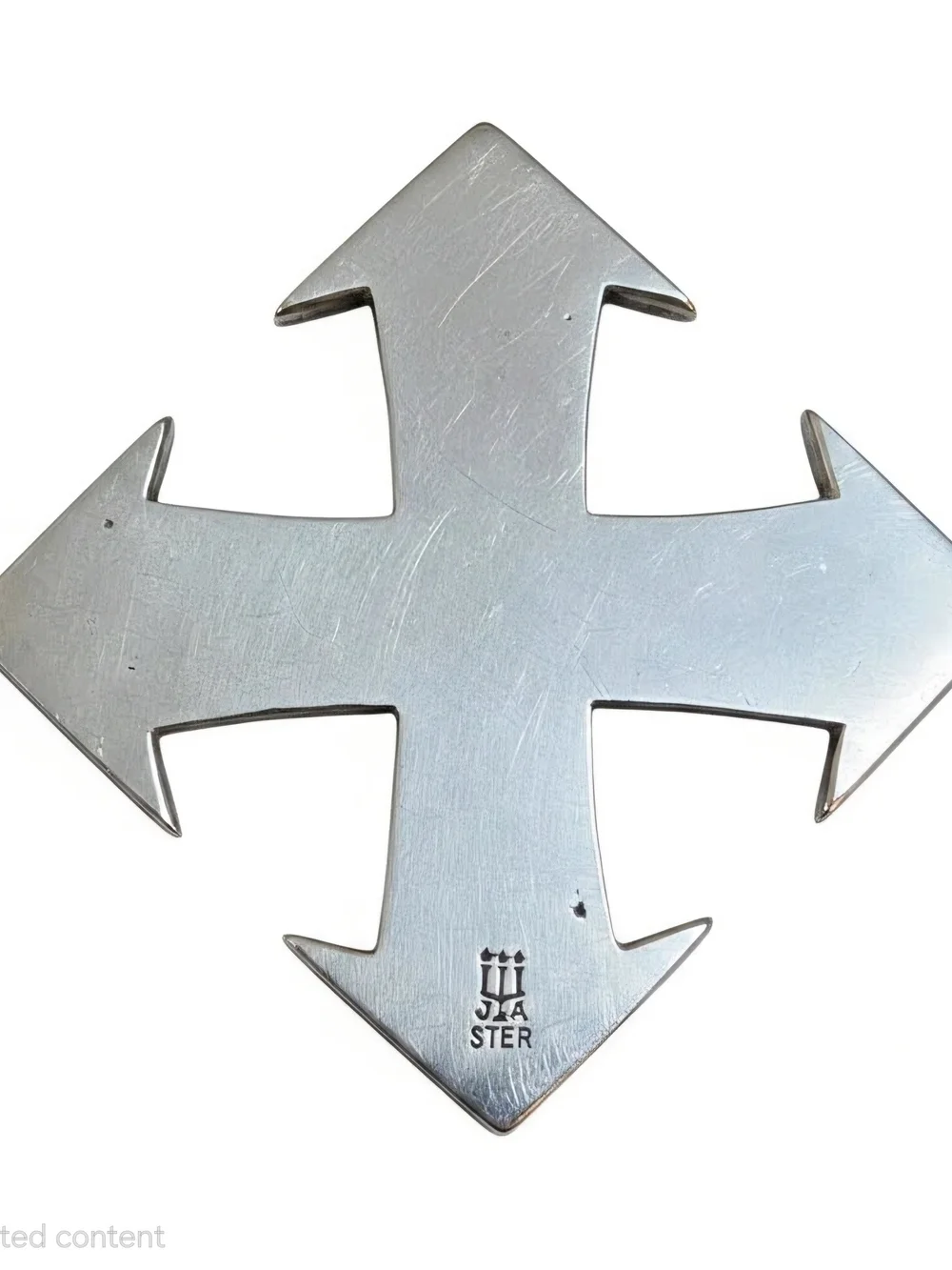 James Avery Retired Sterling Silver Arrow Cross Pendant With Fishing Hook